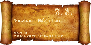 Nuszbaum Márton névjegykártya